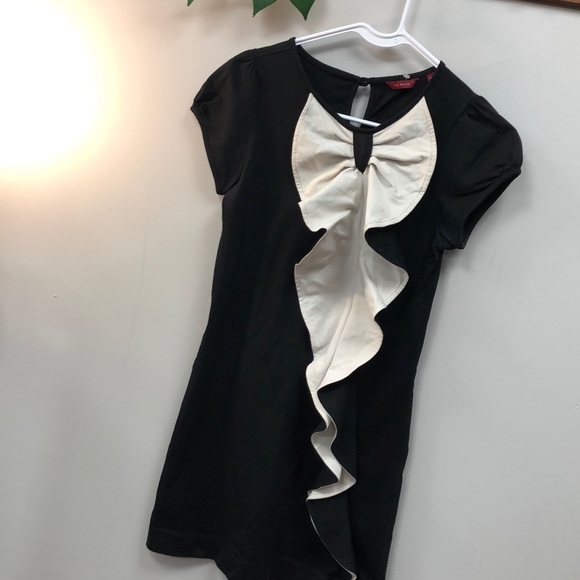 TED BAKER | Black ruffle tuxedo mini dress 0 - Picture 3 of 7